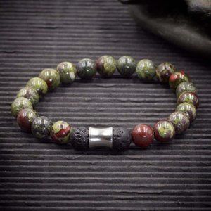 Dragons Blood Jasper Aromatherapy Stretch Bracelet - Handmade to Order